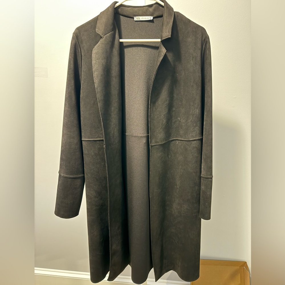 Zara light suede coat size s